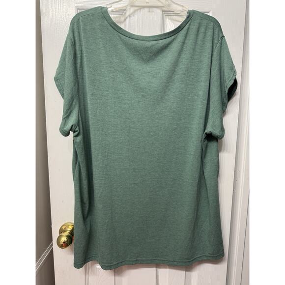 SHEIN Women’s Plus Flutter Sleeve Tee in Green - Size 3X - Picture 3 of 6